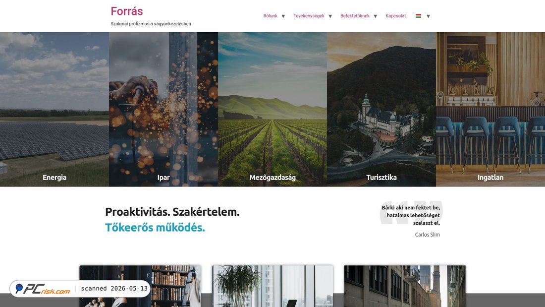 Screenshot von forras.hu