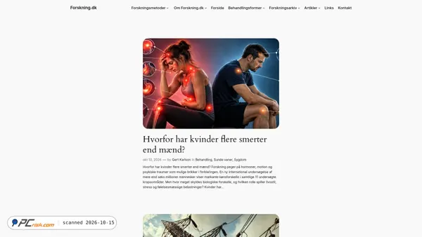 Captura de ecrã de forskning.dk