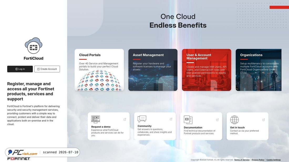 Screenshot of forticloud.com
