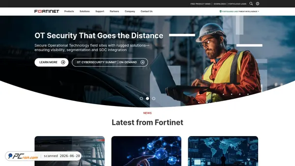 fortinet.com screenshot