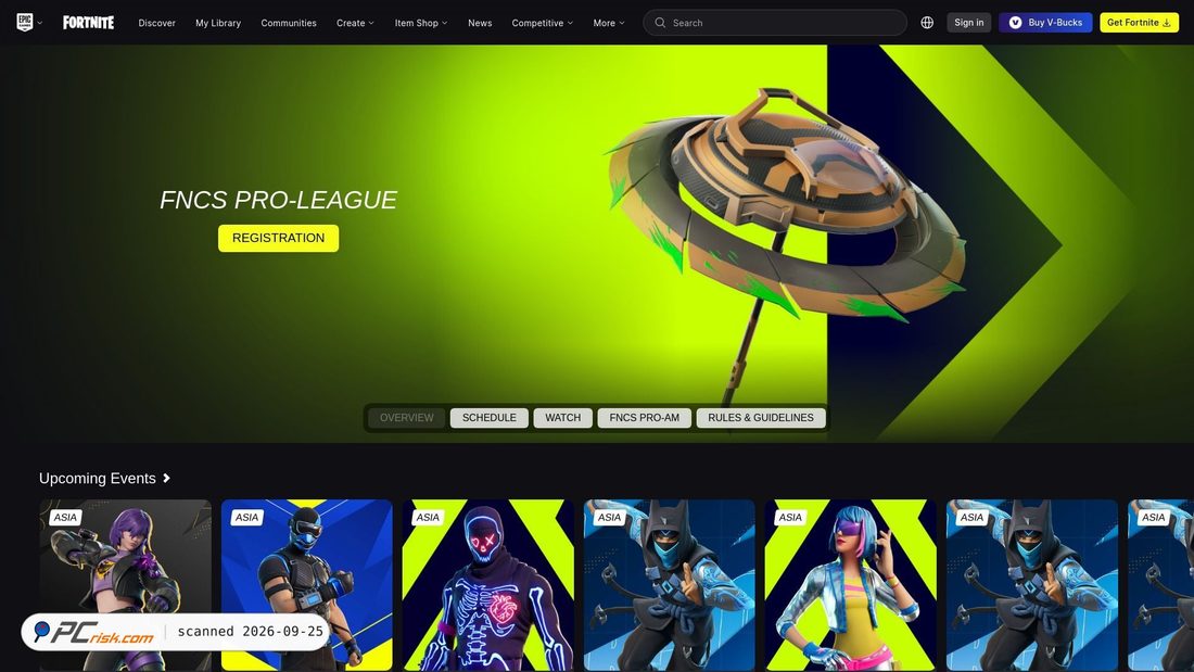 Captura de ecrã de fortnite-tournaments.fun