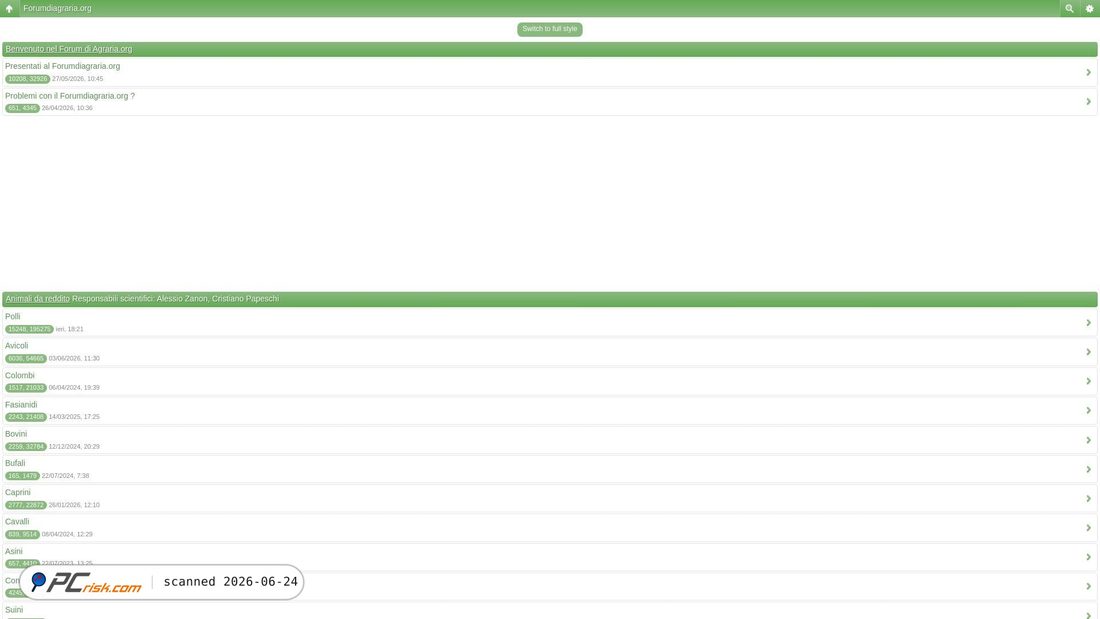 Screenshot of forumdiagraria.org