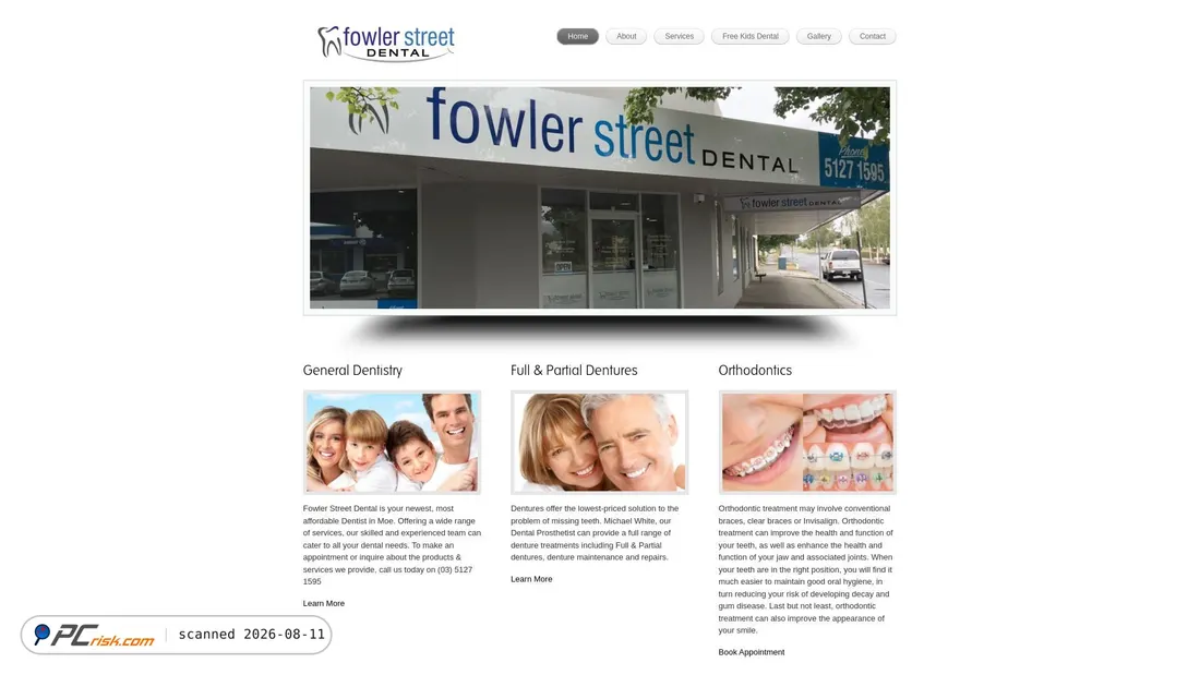 Screenshot of fowlerstreetdental.com.au