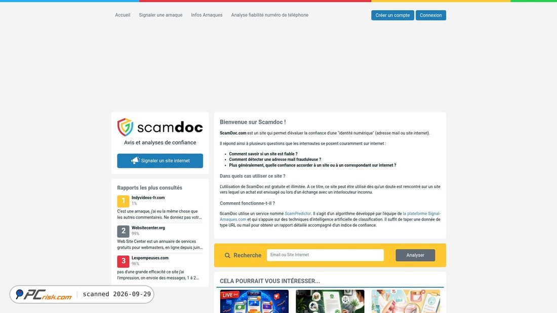 Captura de ecrã de fr.scamdoc.com