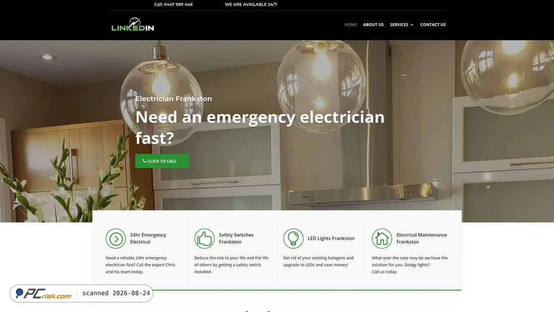 Screenshot of frankstonelectrician.com.au