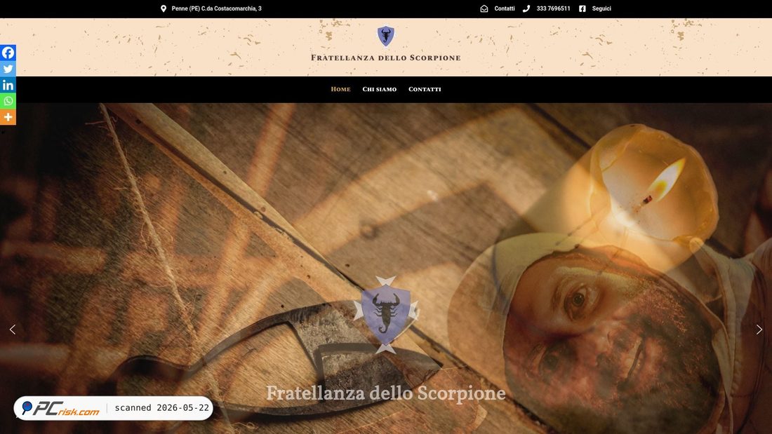 Screenshot of fratellanzadelloscorpione.it
