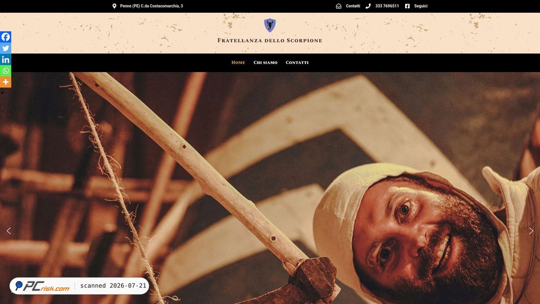 Screenshot von fratellanzadelloscorpione.it