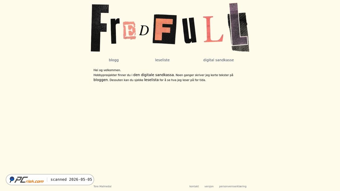 Screenshot of fredfull.no