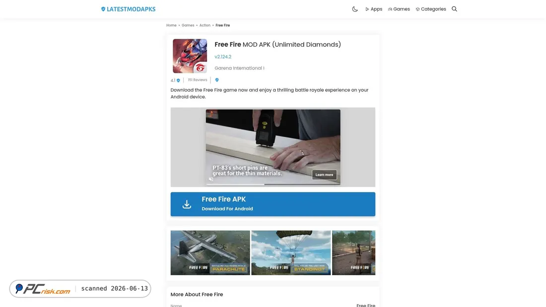 Screenshot di free-fire-mod.latestmodapks.com