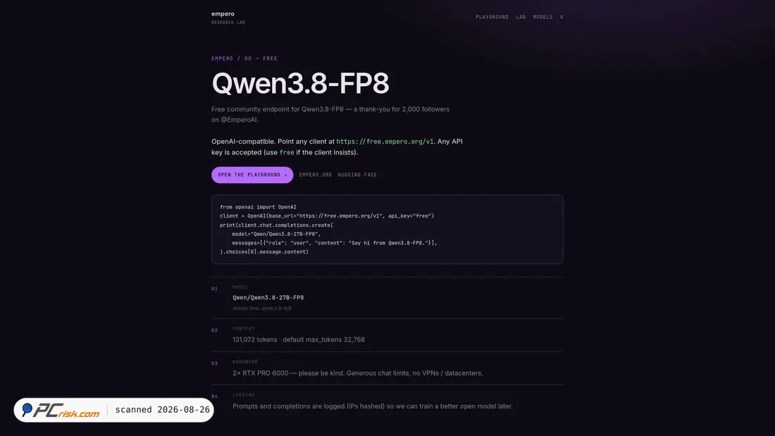 Screenshot of free.empero.org
