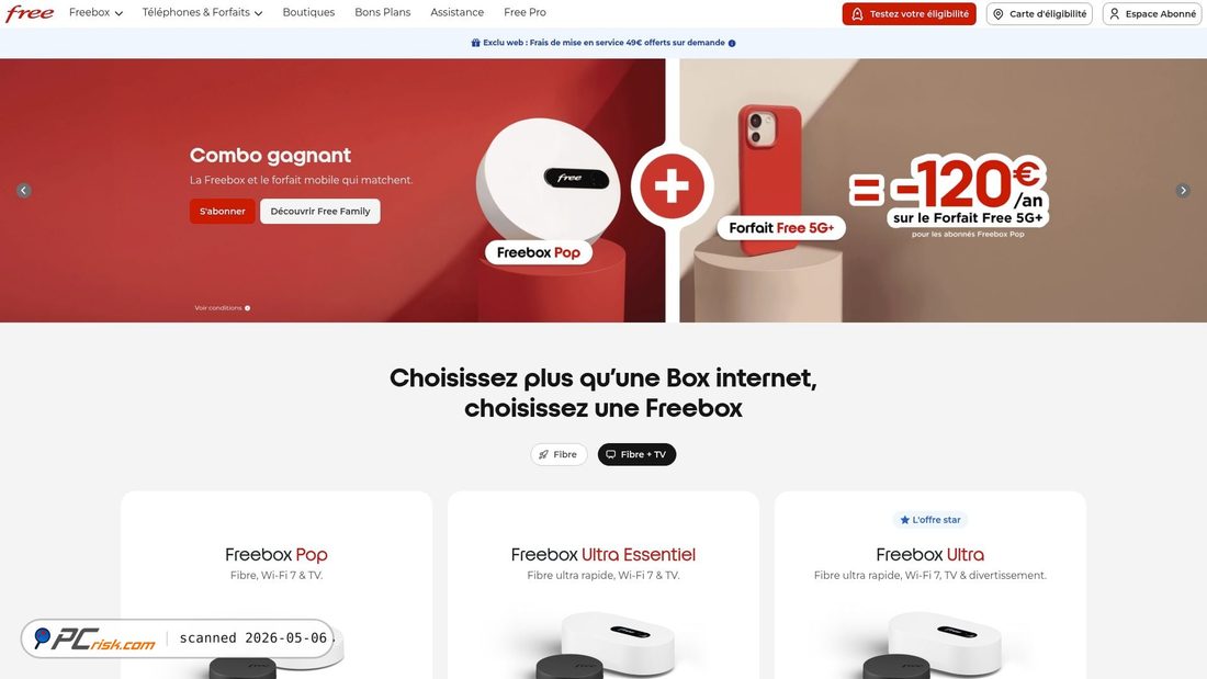 Screenshot of free.fr