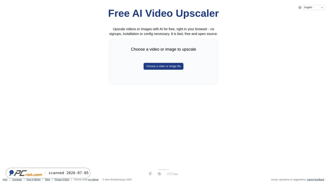 Screenshot of free.upscaler.video
