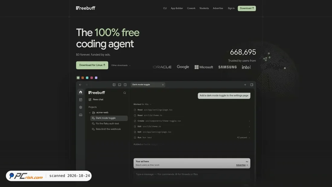 Screenshot von freebuff.com