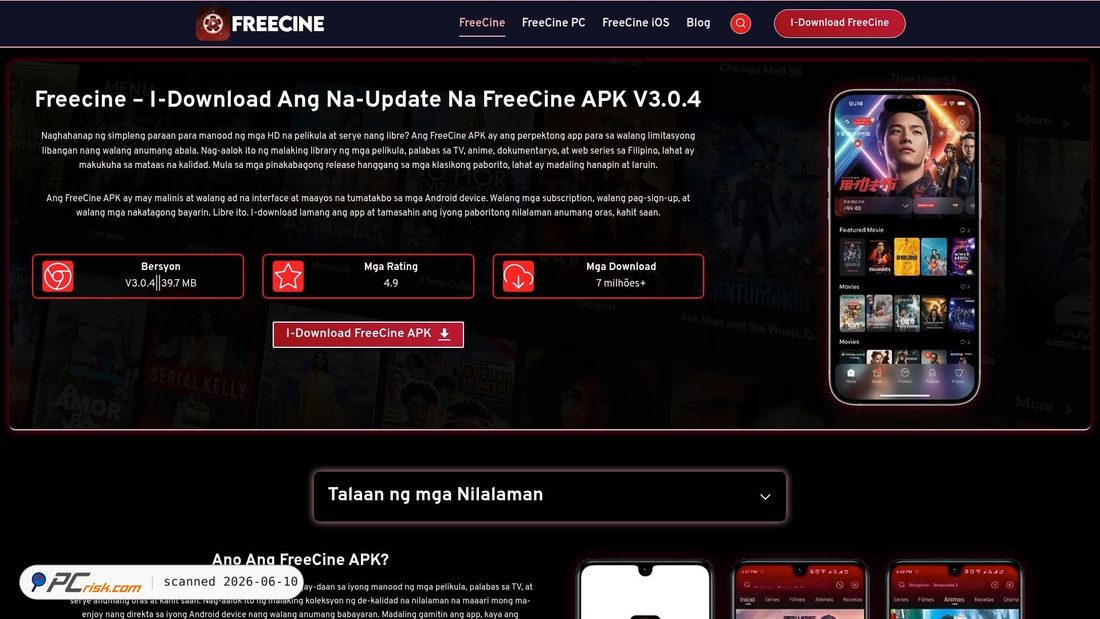 Screenshot of freecine.ph