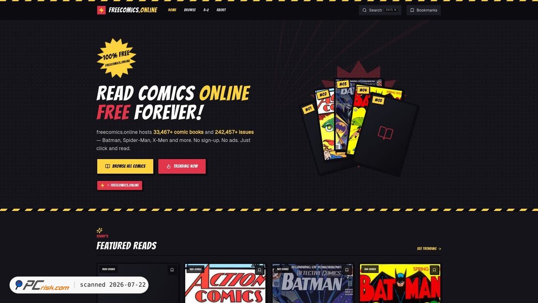 Screenshot of freecomics.online