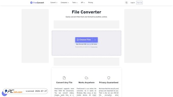 freeconvert.com screenshot