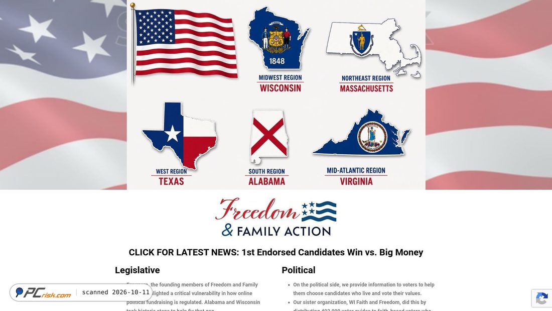 Captura de ecrã de freedomandfamilyaction.com