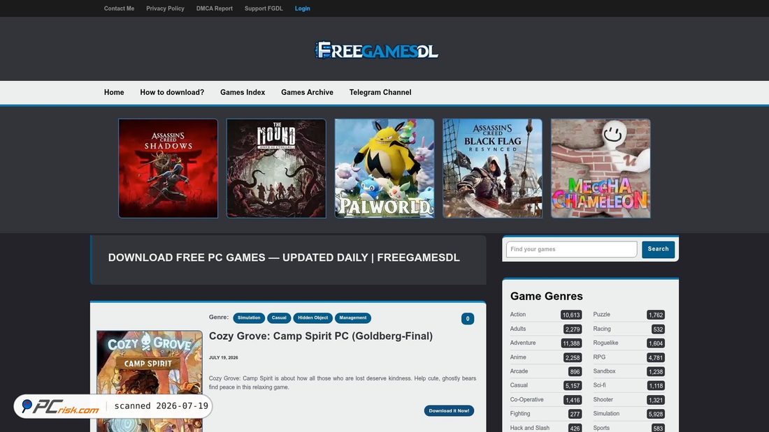 Screenshot of freegamesdl.net
