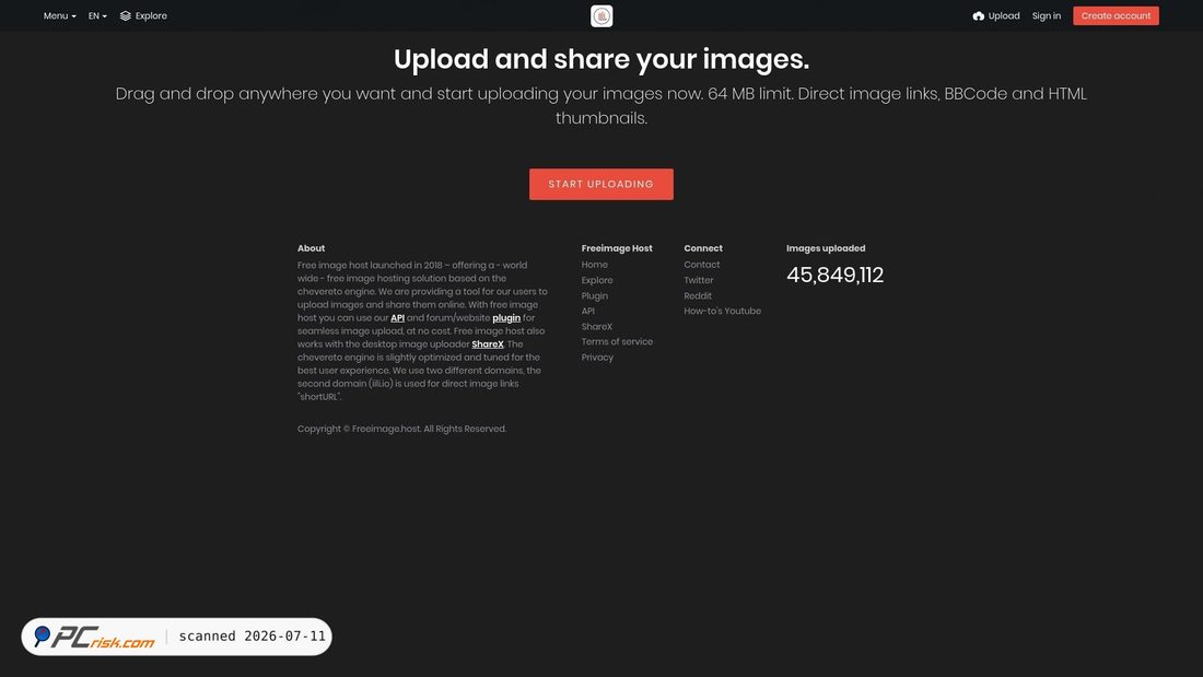 Screenshot of freeimage.host