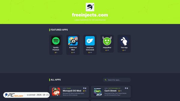 Captura de ecrã de freeinjects.com