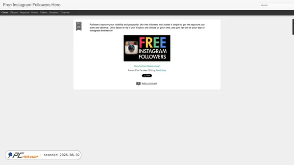 freeinstagramfollowersherenow.blogspot.com screenshot