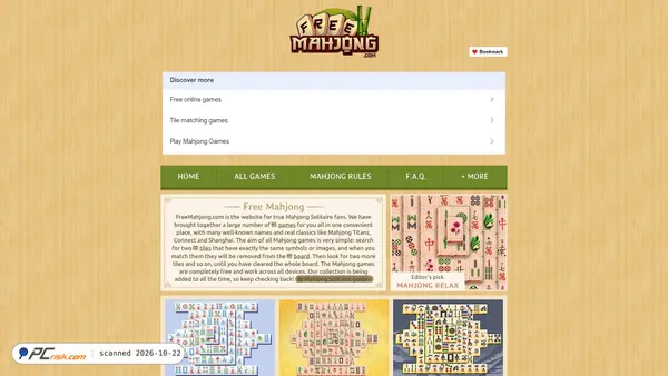 freemahjong.com Screenshot
