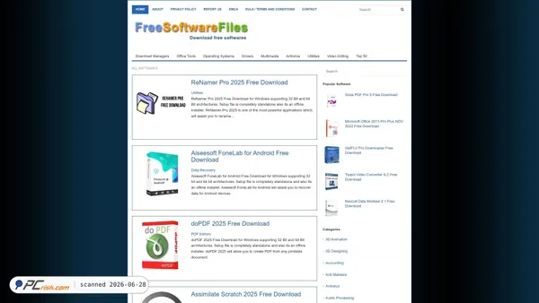 freesoftwarefiles.com screenshot