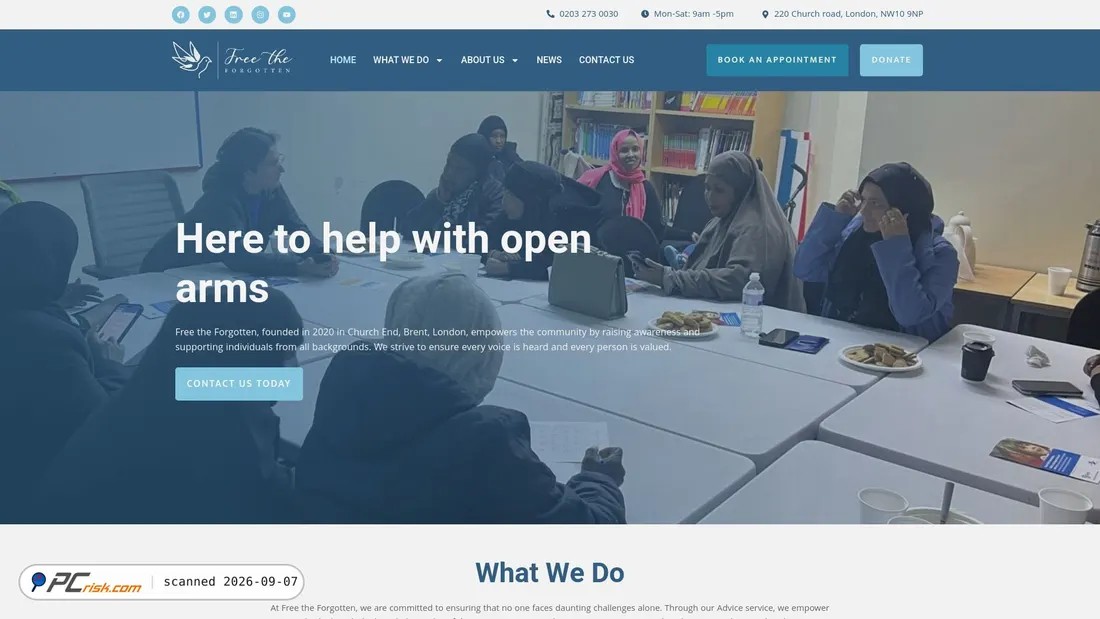Screenshot van freetheforgotten.org