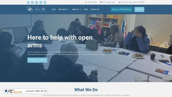 Screenshot van freetheforgotten.org