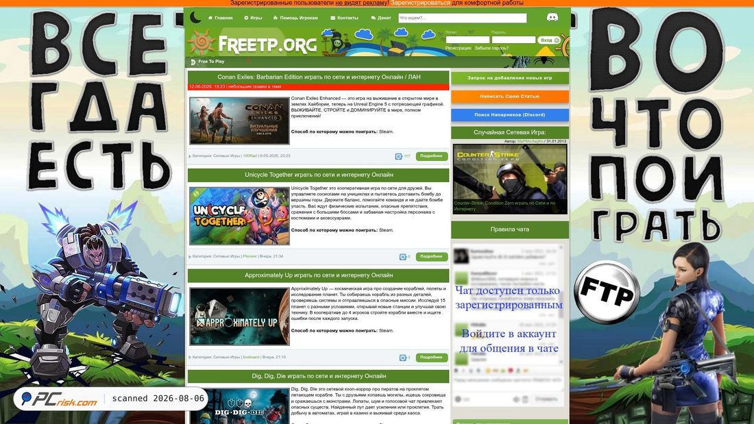 Screenshot von freetp.org