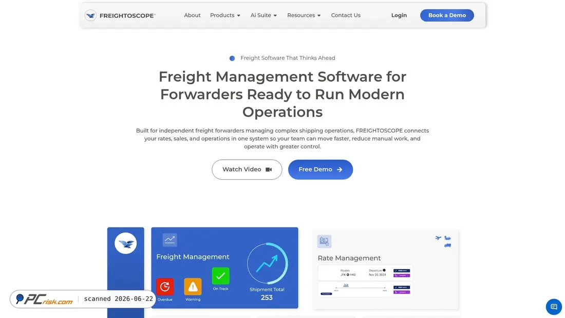 Screenshot of freightoscope.com