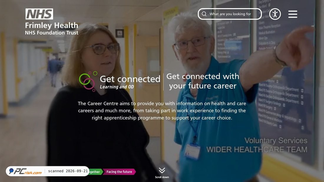 Captura de ecrã de frimleyhealthcareercentre.org.uk