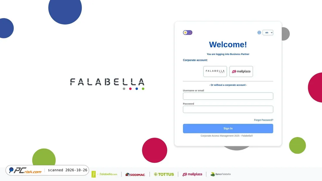 Screenshot von front-ssp.falabella.com