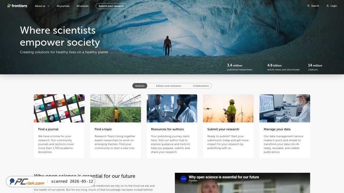 Screenshot von frontiersin.org