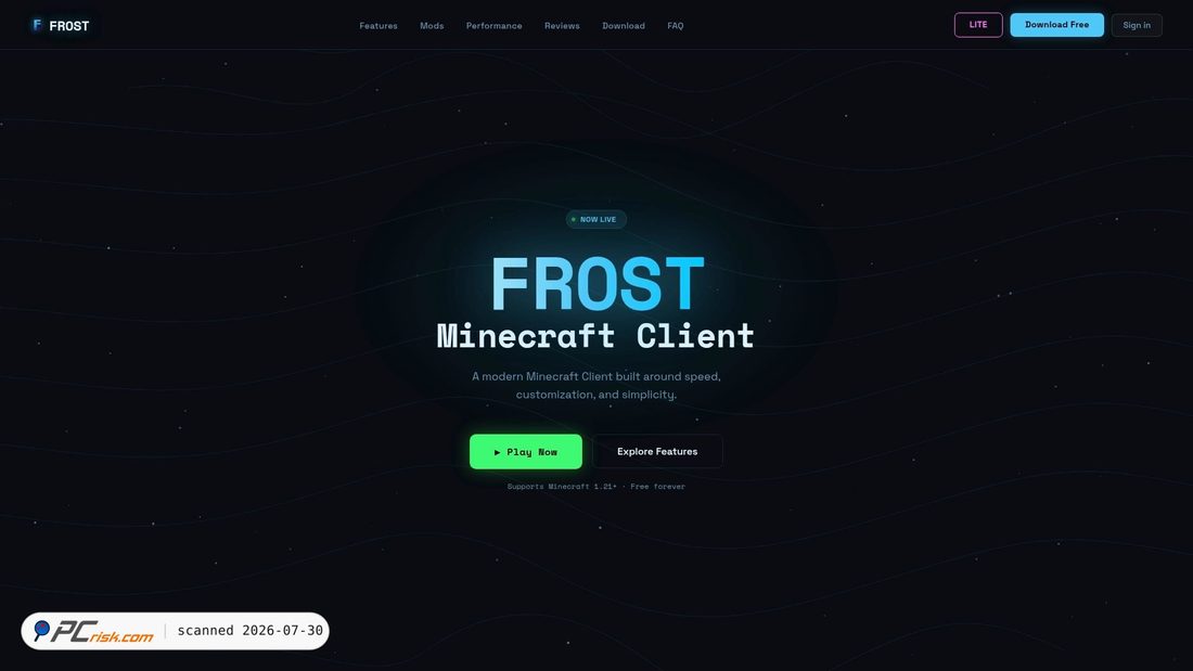Screenshot of frostclient.eu