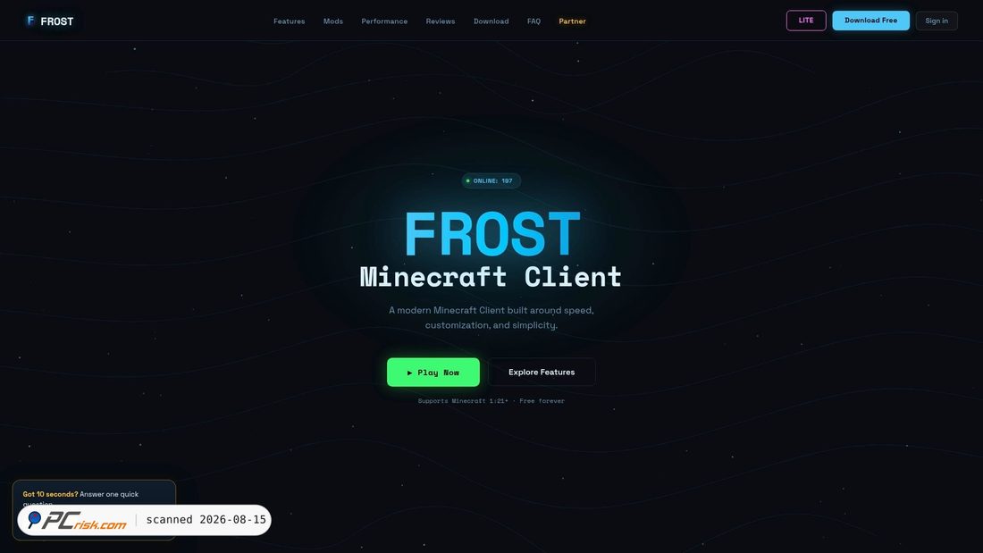 Screenshot of frostclient.eu
