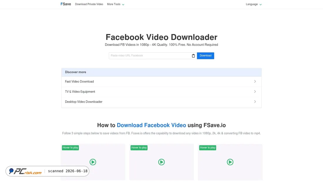 Screenshot of fsave.io