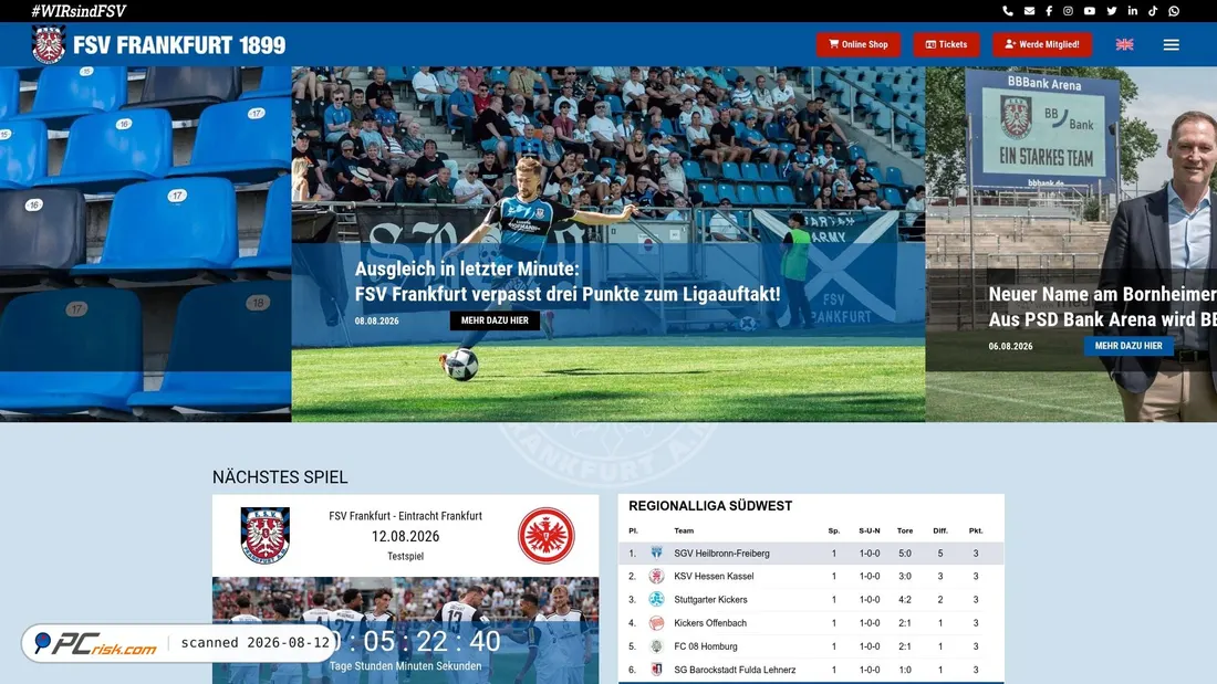 Screenshot of fsv-frankfurt.de