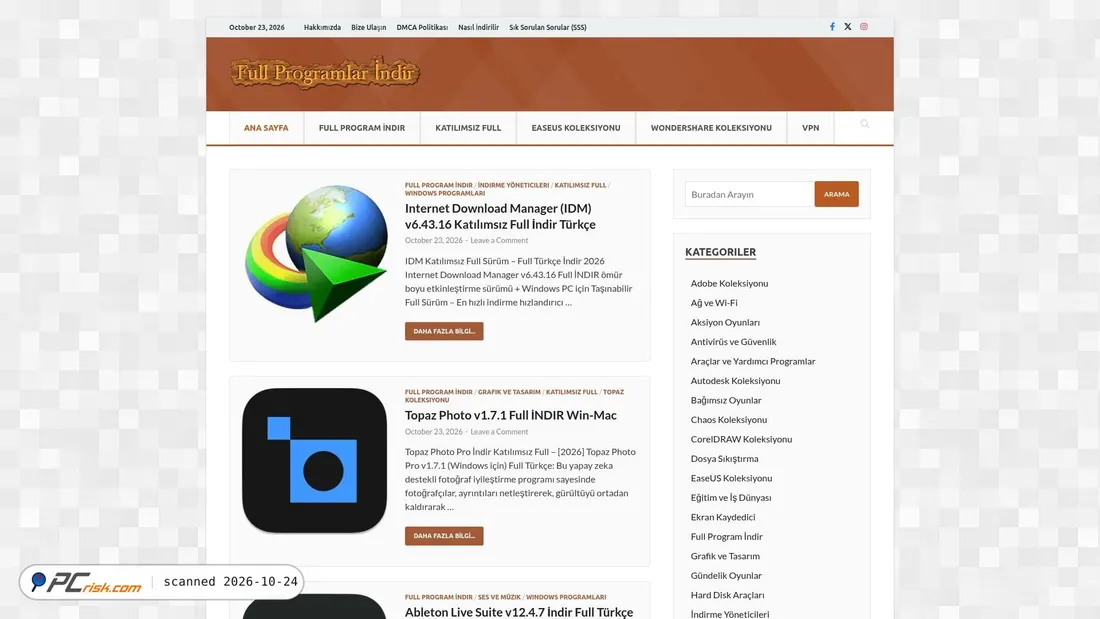 Screenshot von fullprogram-indir.com