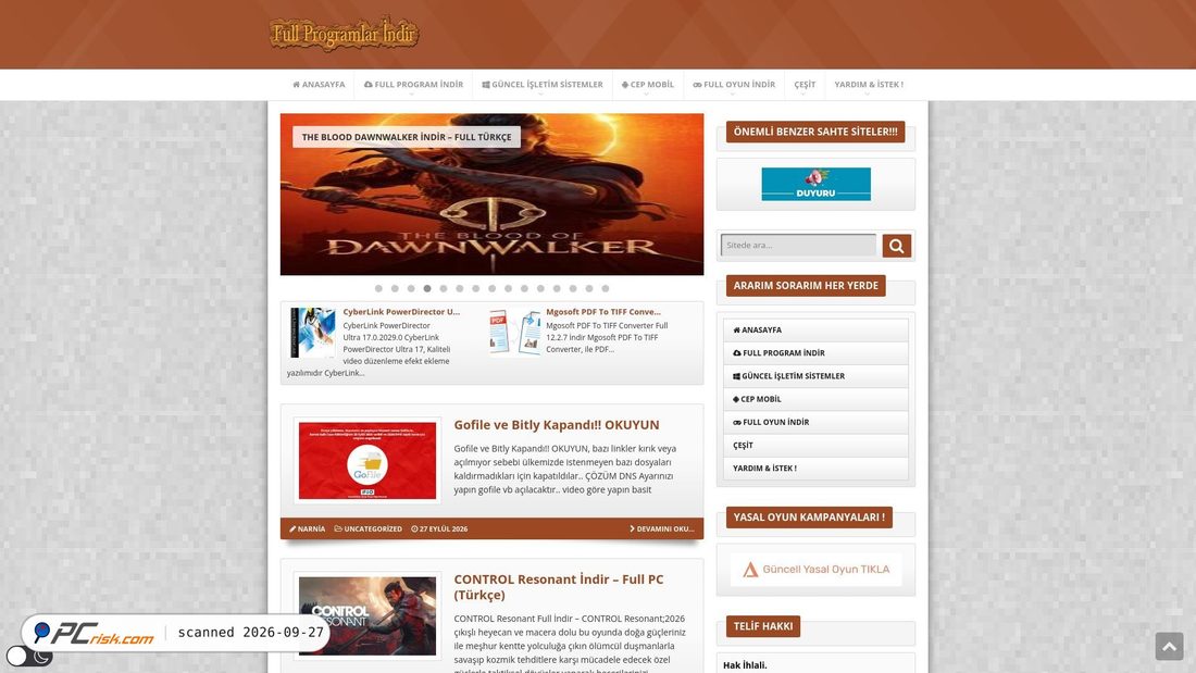 Captura de ecrã de fullprogramlarindir.net