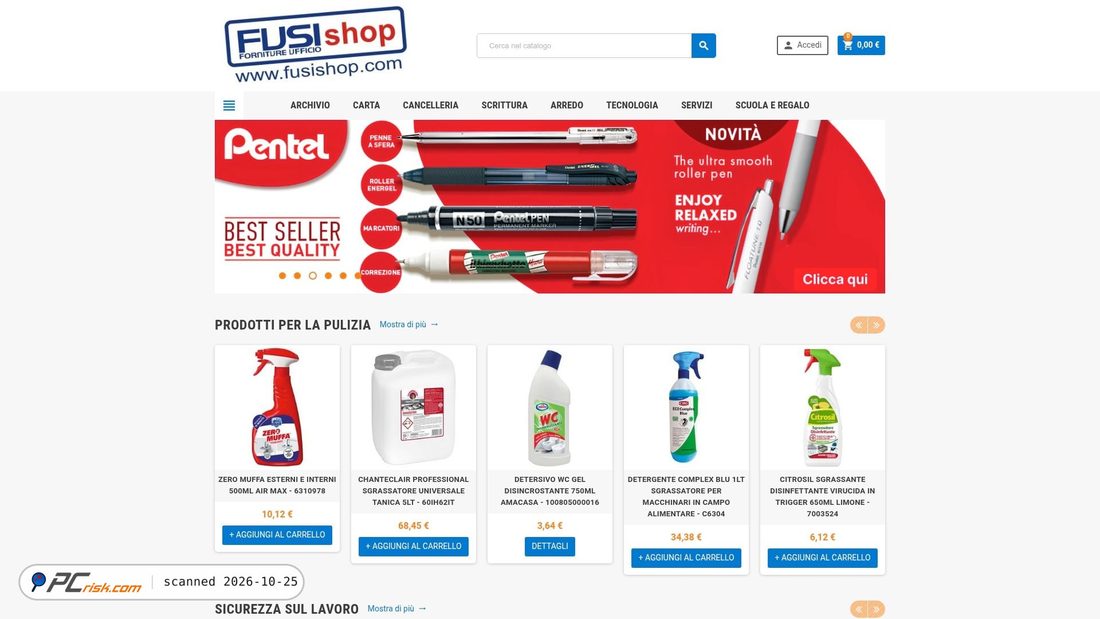 Screenshot of fusishop.com