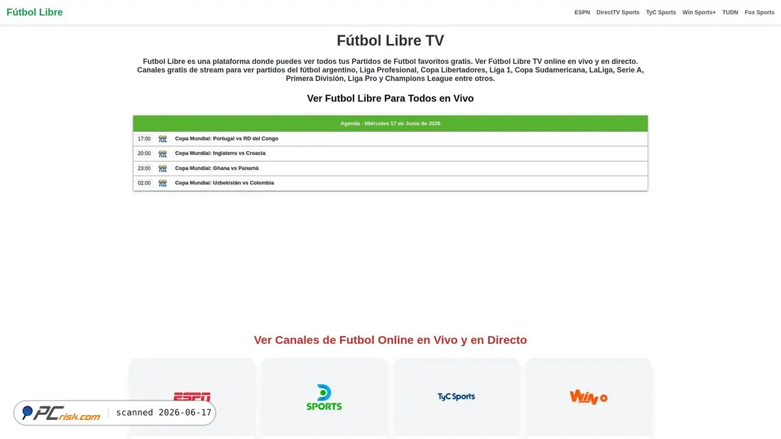 Screenshot of futbol-libres.su