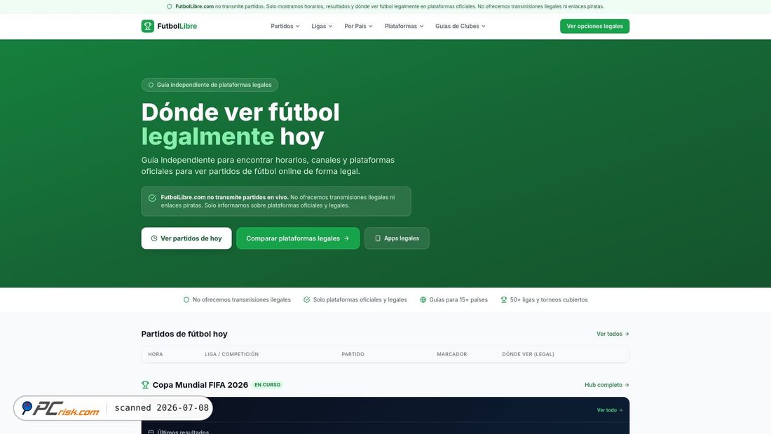 Screenshot of futbollibre.com