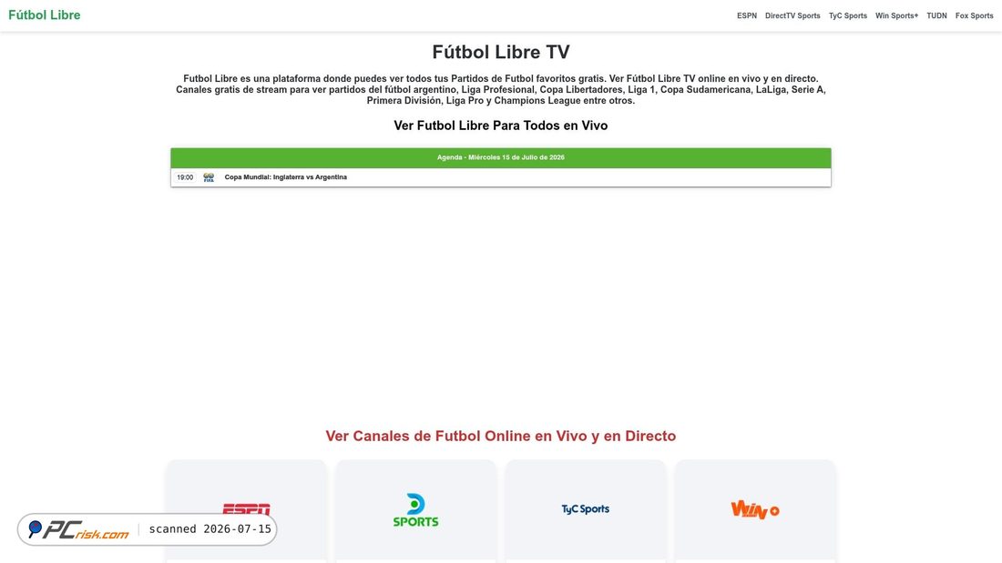 Screenshot di futbollibretv.su