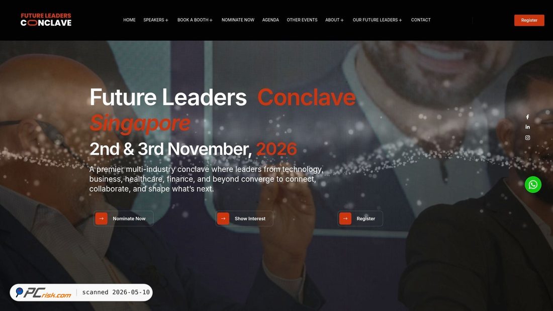 Captura de ecrã de futureleadersconclave.com