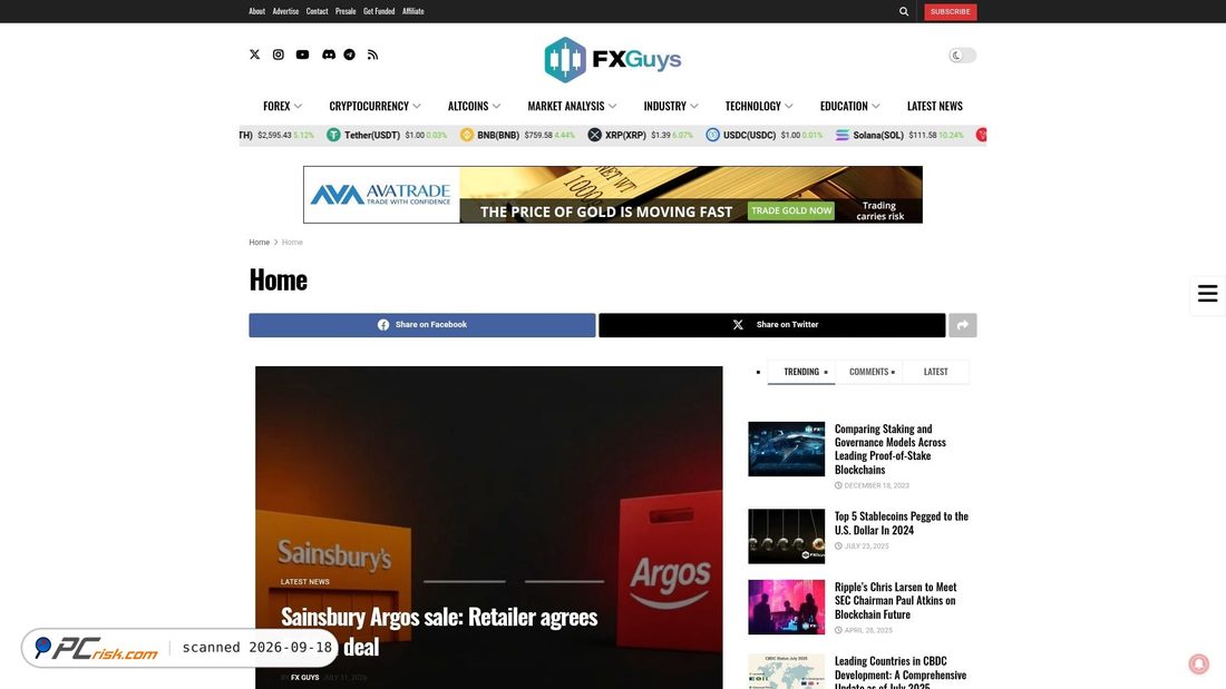 Captura de ecrã de fxguys.io