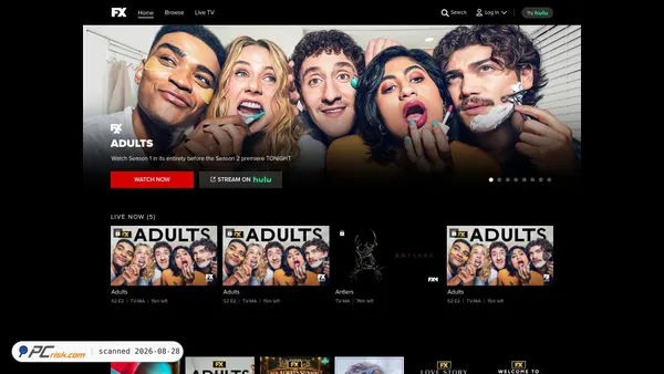 fxnow.fxnetworks.com screenshot