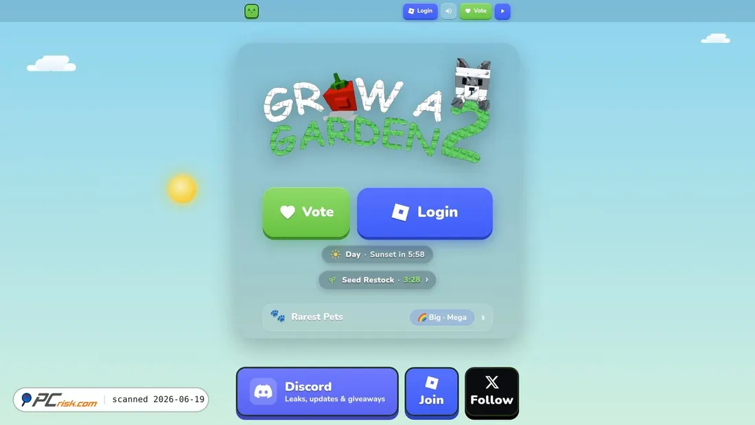 Screenshot of gag.gg