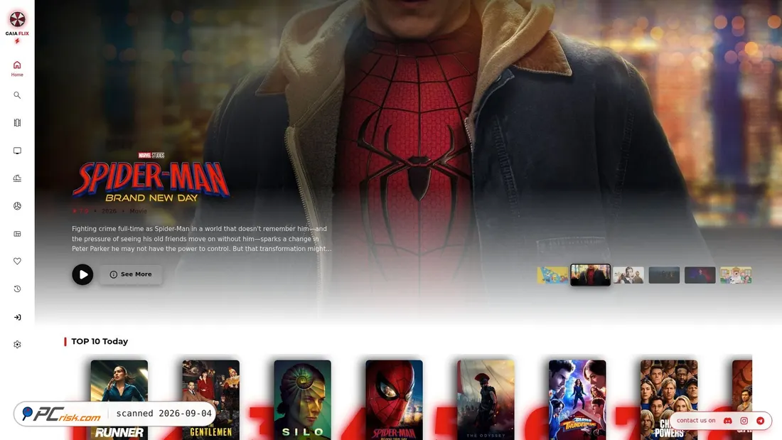 Captura de pantalla de gaiaflix.live
