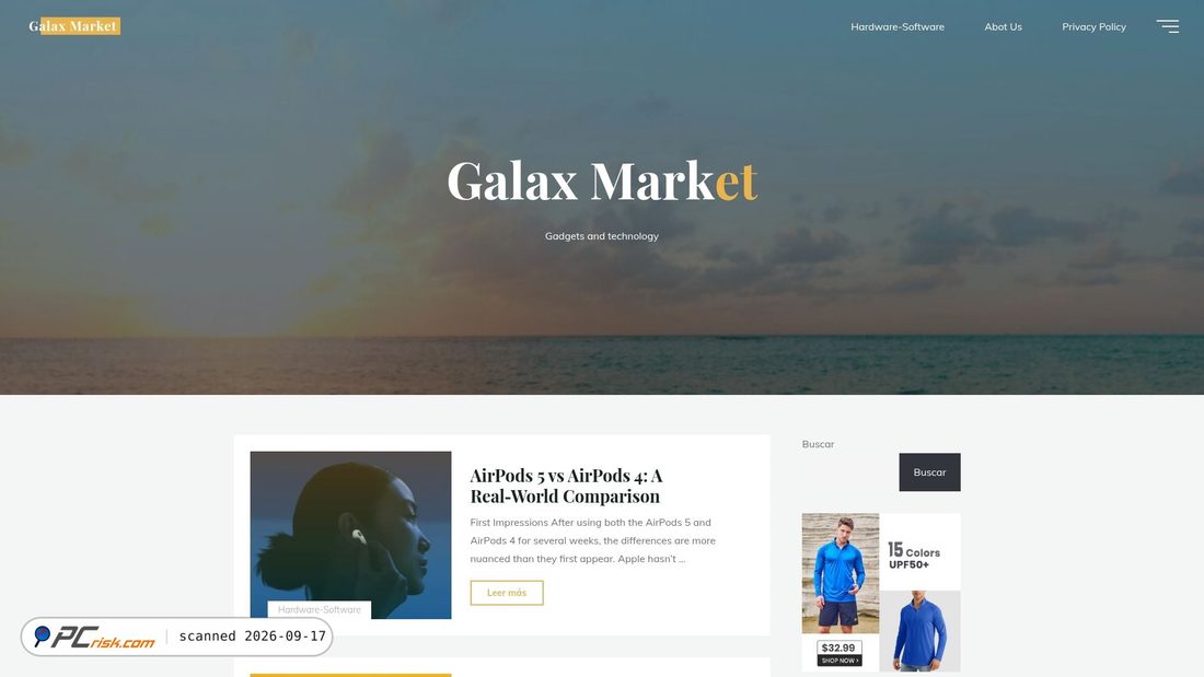 Captura de ecrã de galaxmarket.com